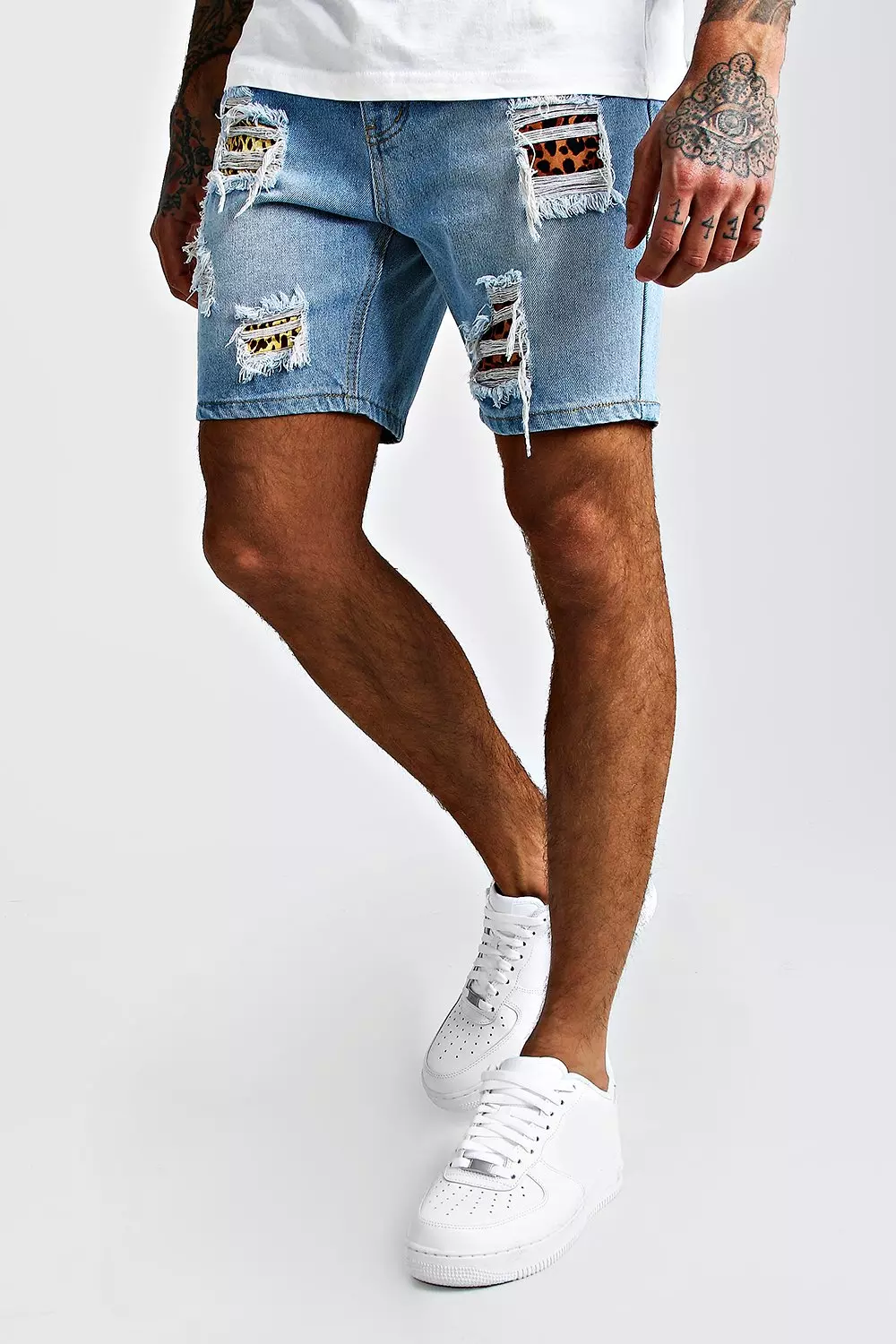 Ripped chino shorts online